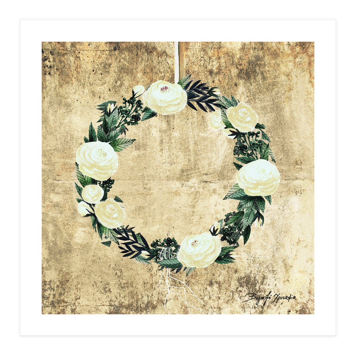 Wreath #White Flowers #Royal collection (Print Only)