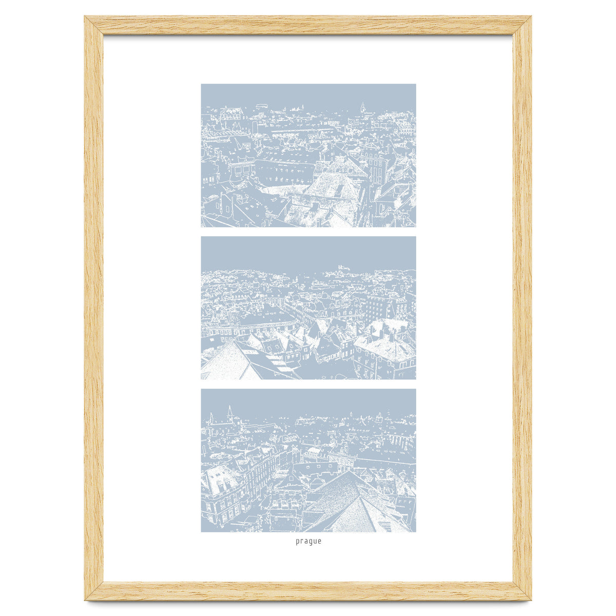 Prague print in blue