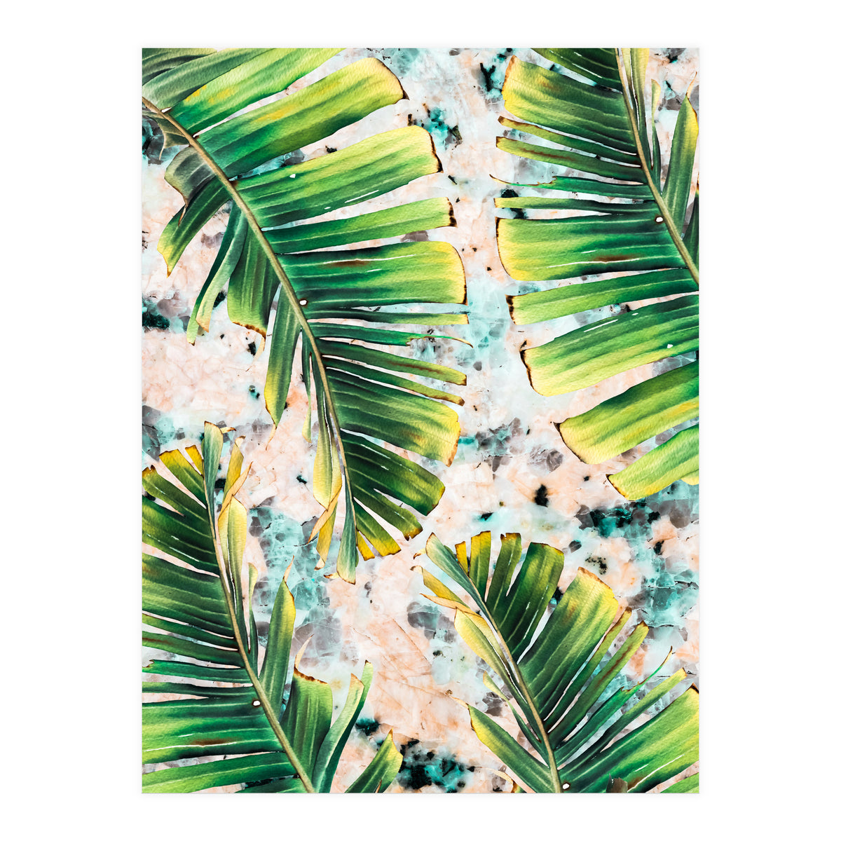 Palm leaf on marble 02 (Print Only)