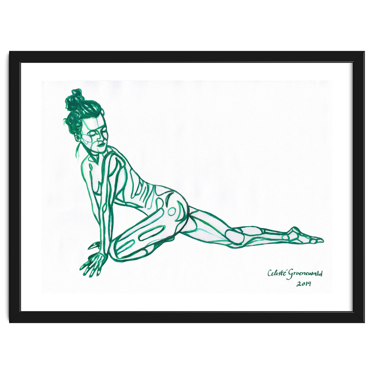 Pigeon Pose in Green