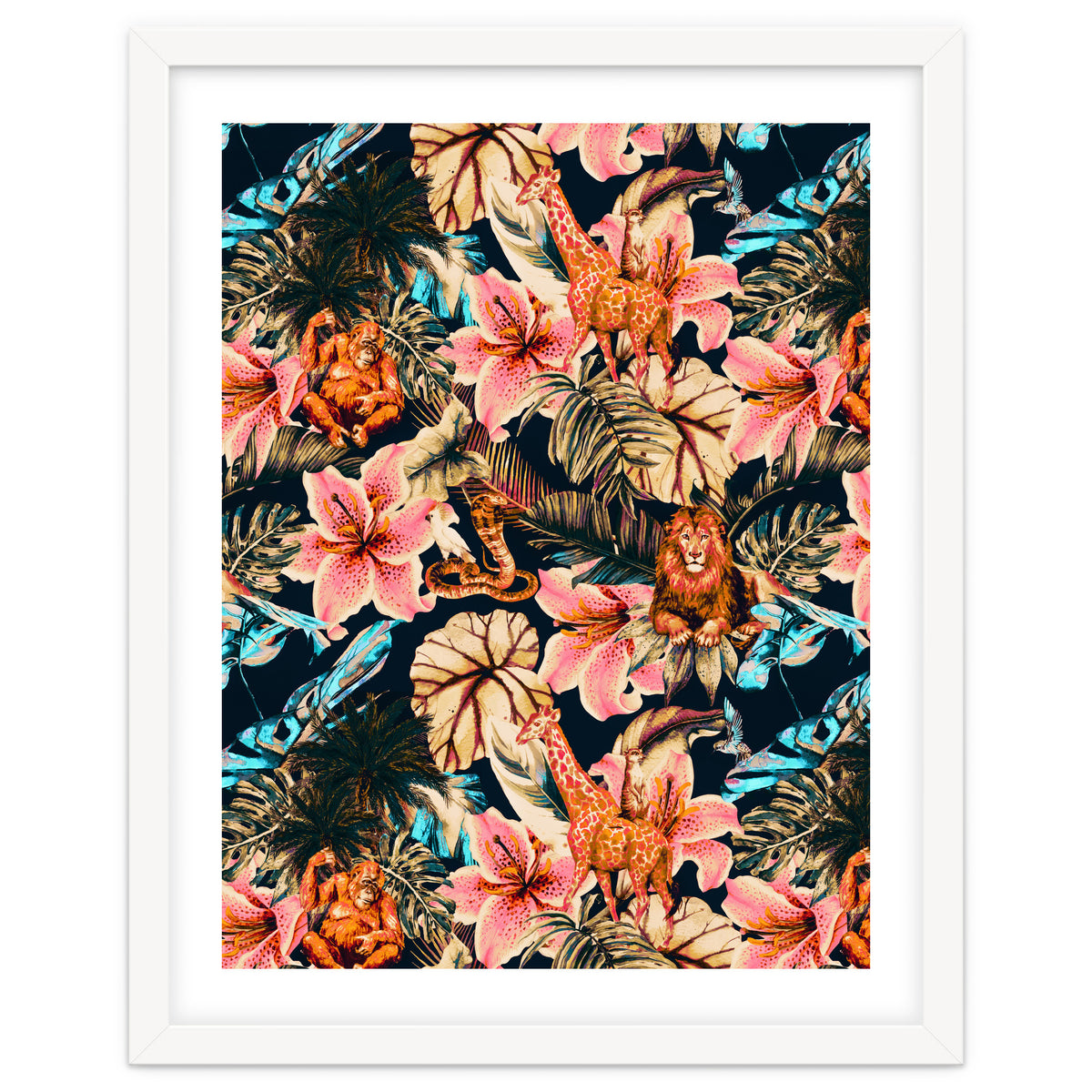 Wild animals in the dark of the jungle 02