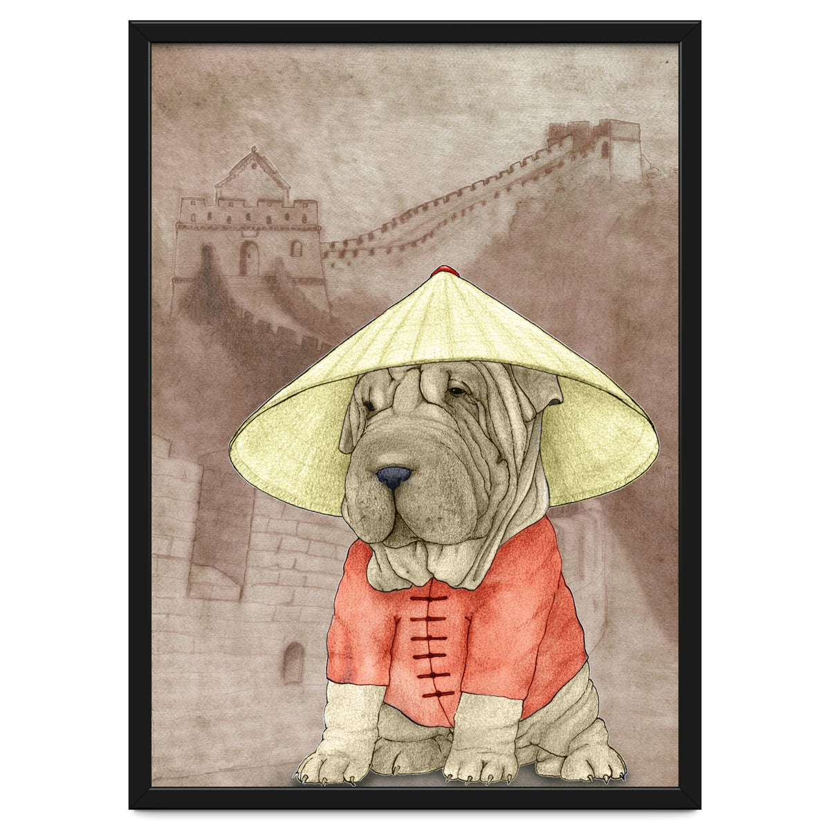 Sharpei With The Great Wall