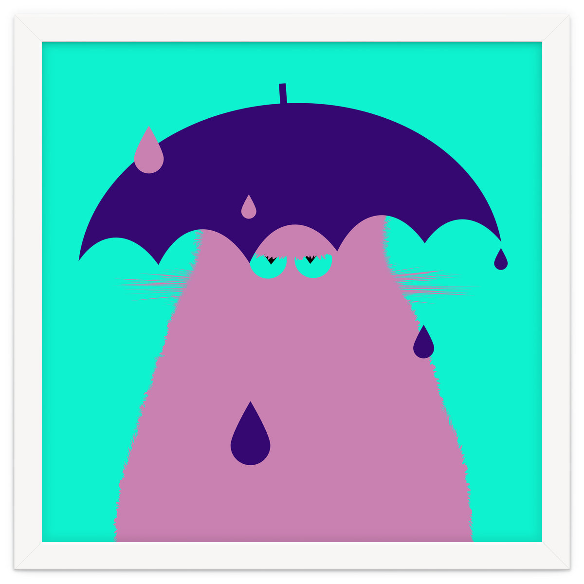 Lilac Cat With Umbrella