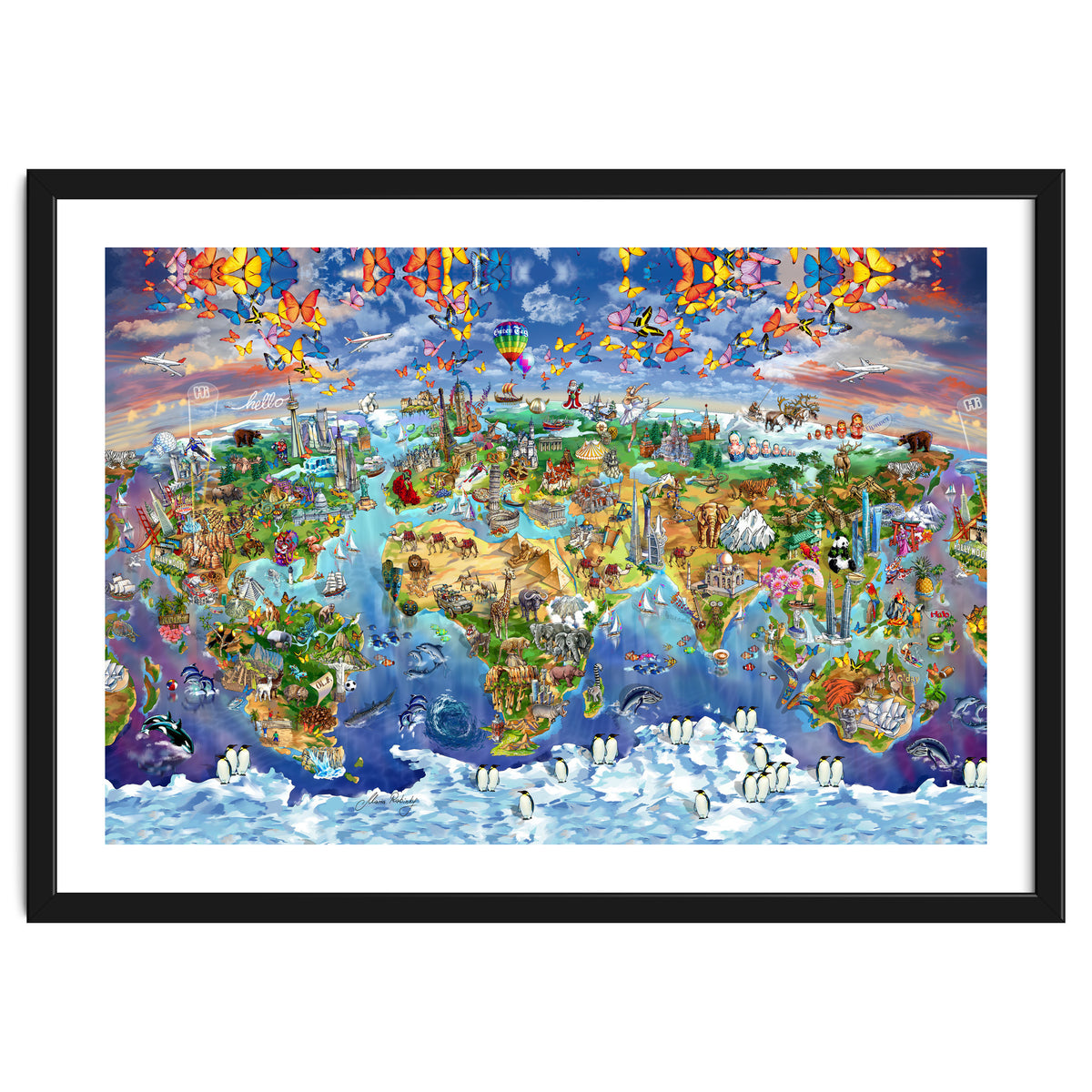 World Wonders Illustrated Map