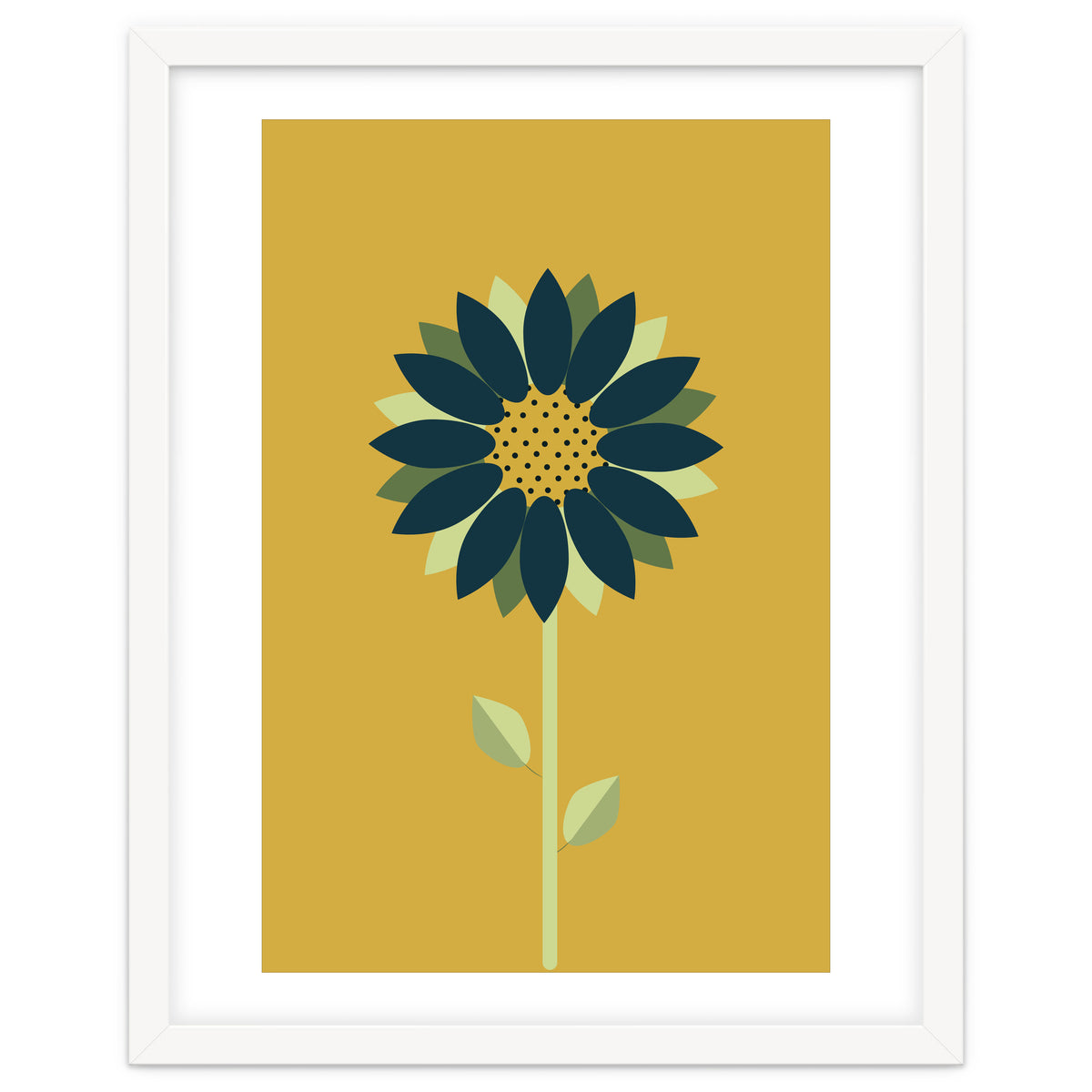 Scandinavian Folk Minimalist Flower Yellow Mustard