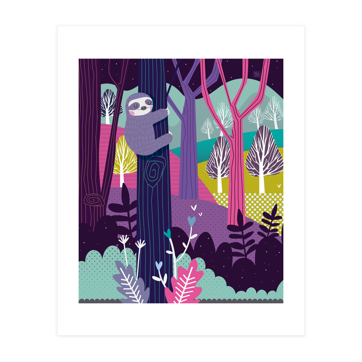 Sloth in the woods (Print Only)