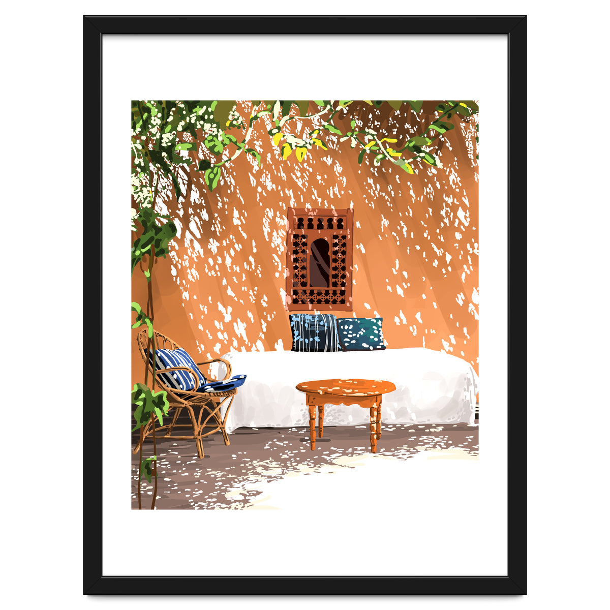 A Relaxed Afternoon | Tropical Summer Architecture | Buildings India Travel Bohemian Décor Painting