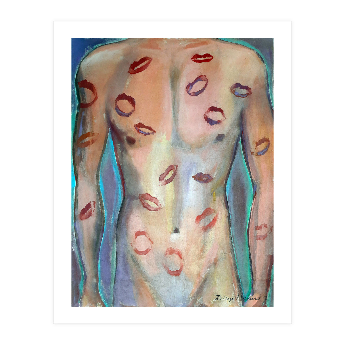 Torso Masculino Con Besos (Print Only)