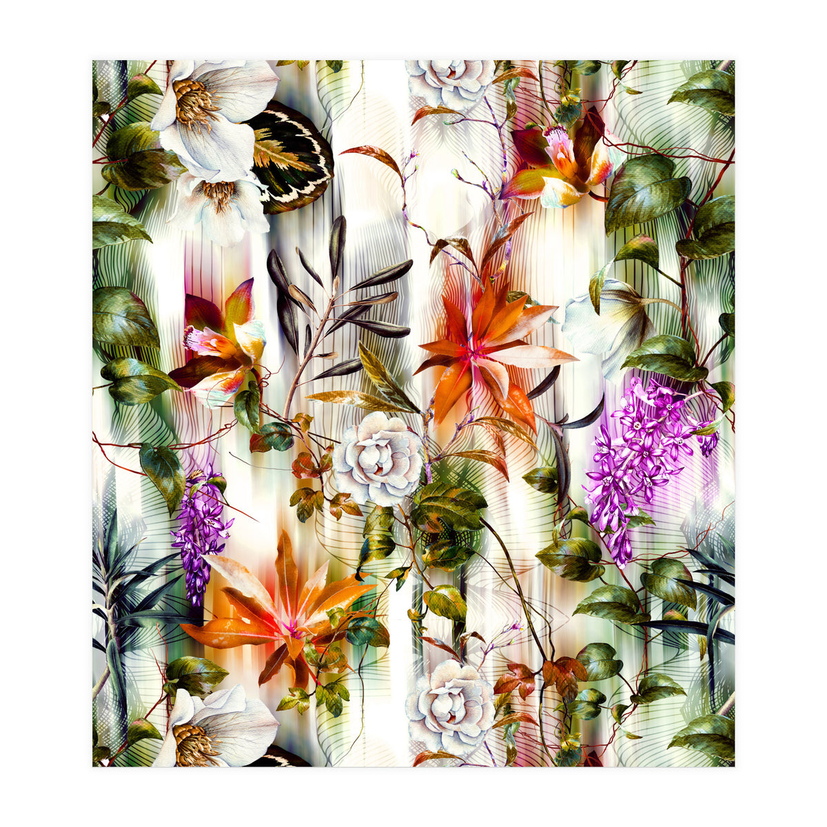 Abstract Motion Blur Floral  (Print Only)