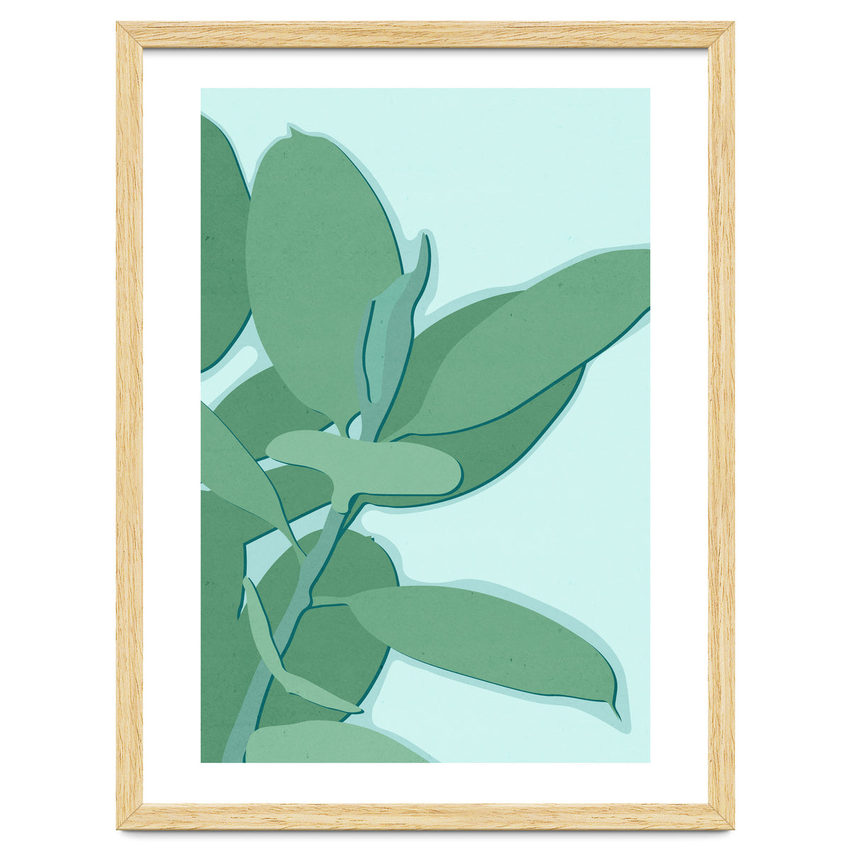 Minimal Rubber Tree Leaves - Greener Eden