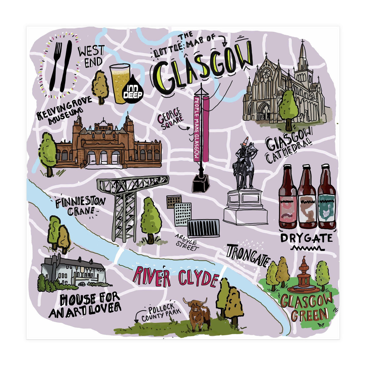 Little Map of Glasgow (Print Only)