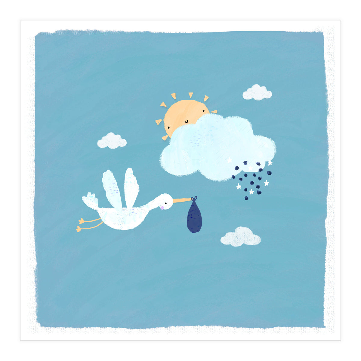 Baby Stork And Sun (Print Only)