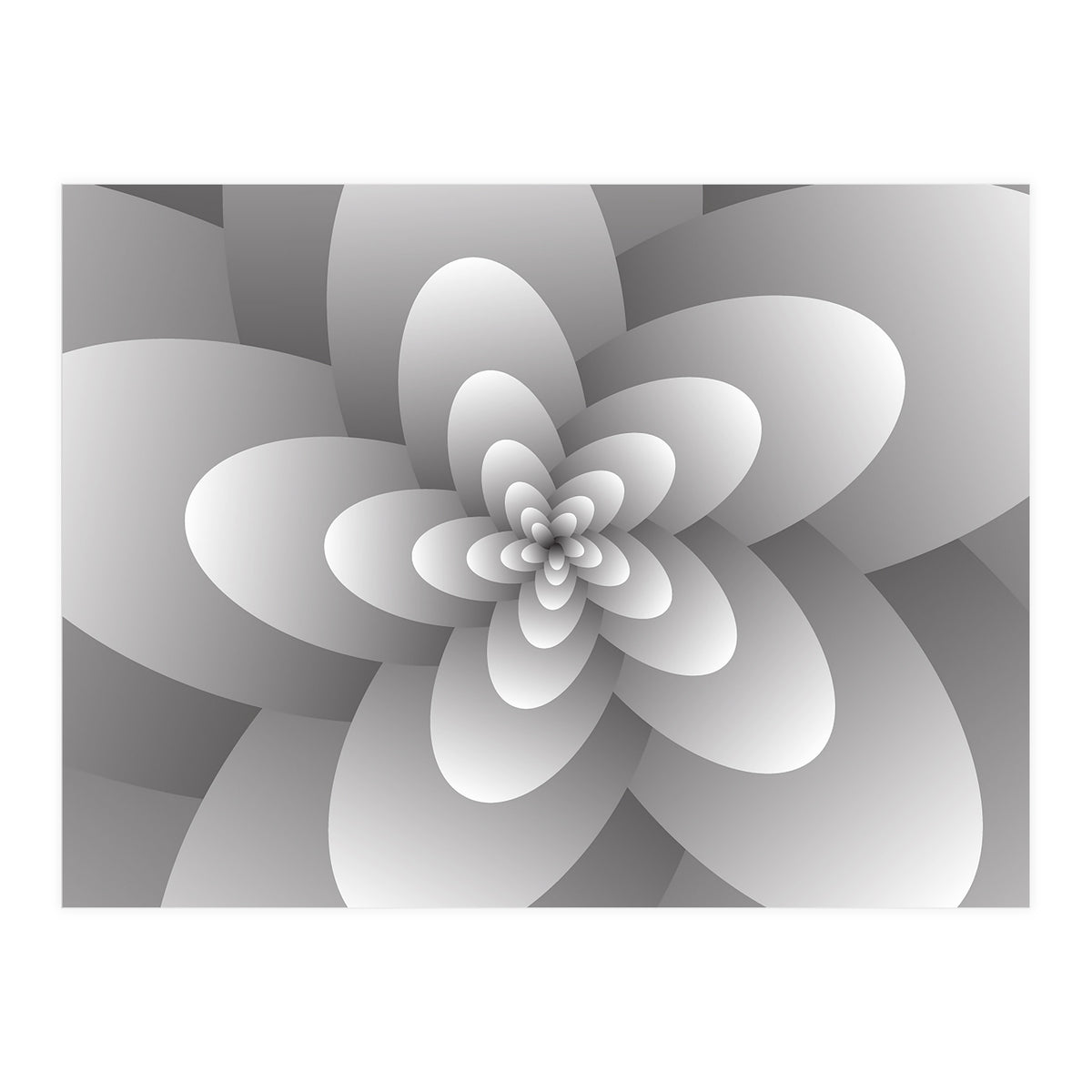 3d Abstract Floral Spiral  (Print Only)