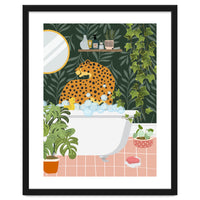 Cheetah in Tropical Bathroom