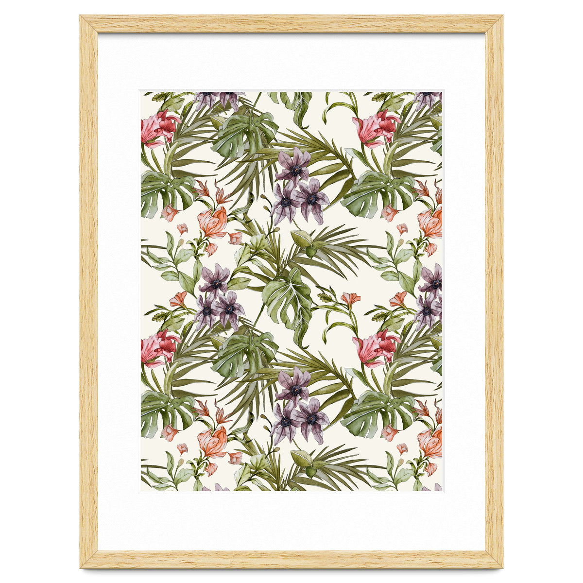 Watercolor tropical foliage