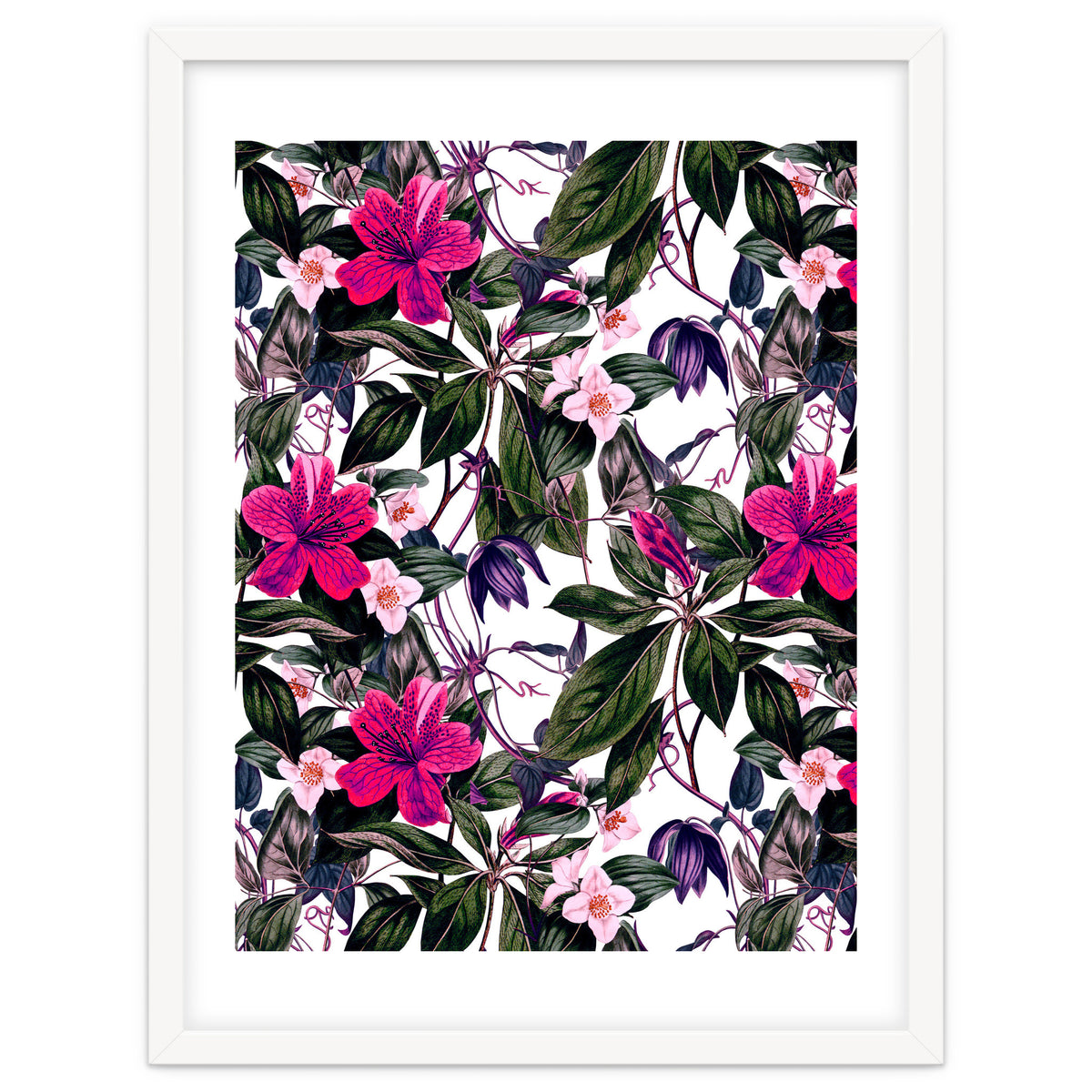 Pattern antique botanical flowers