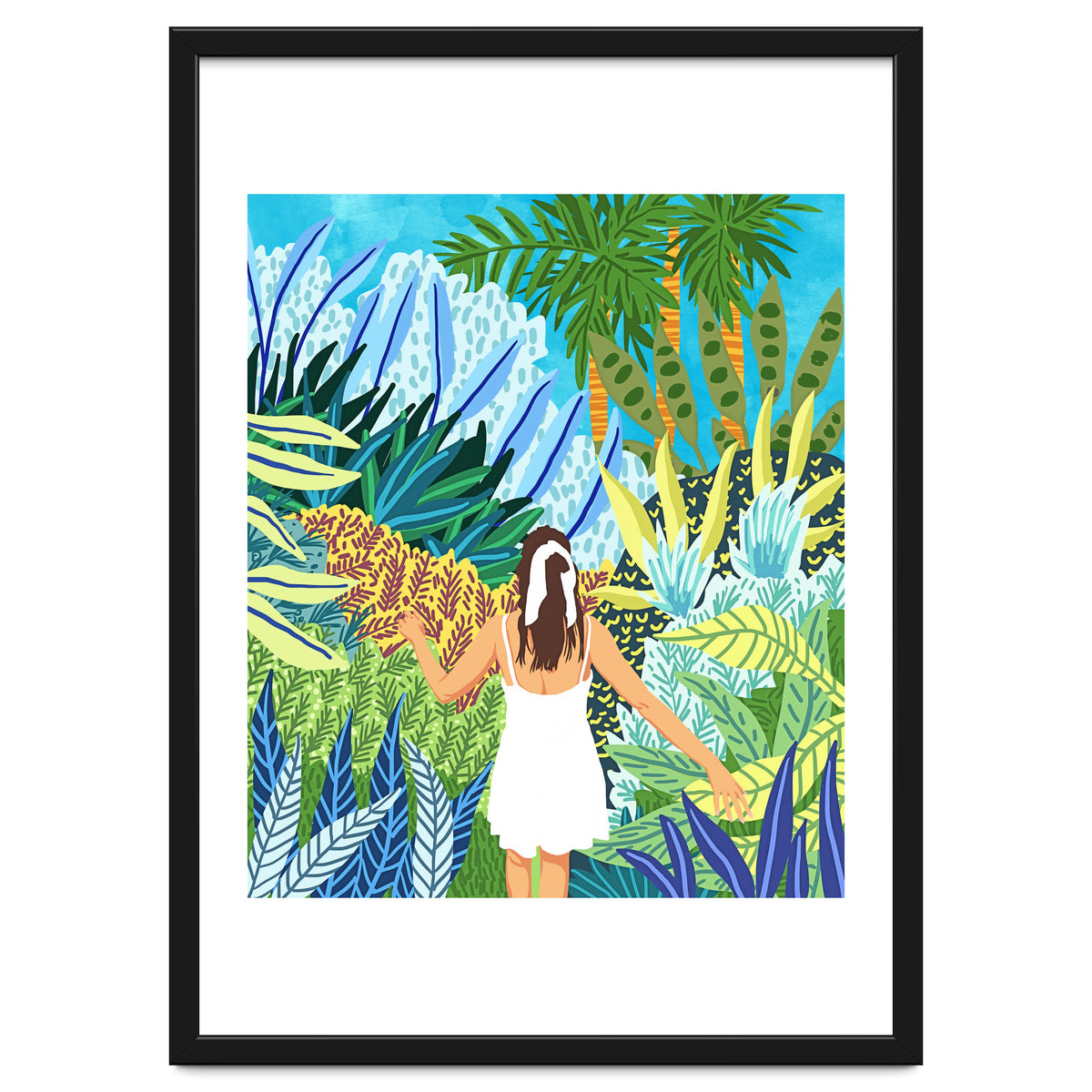 Lost in the Jungle of Feelings | Forest Tropical Botanical Nature Plants Illustration