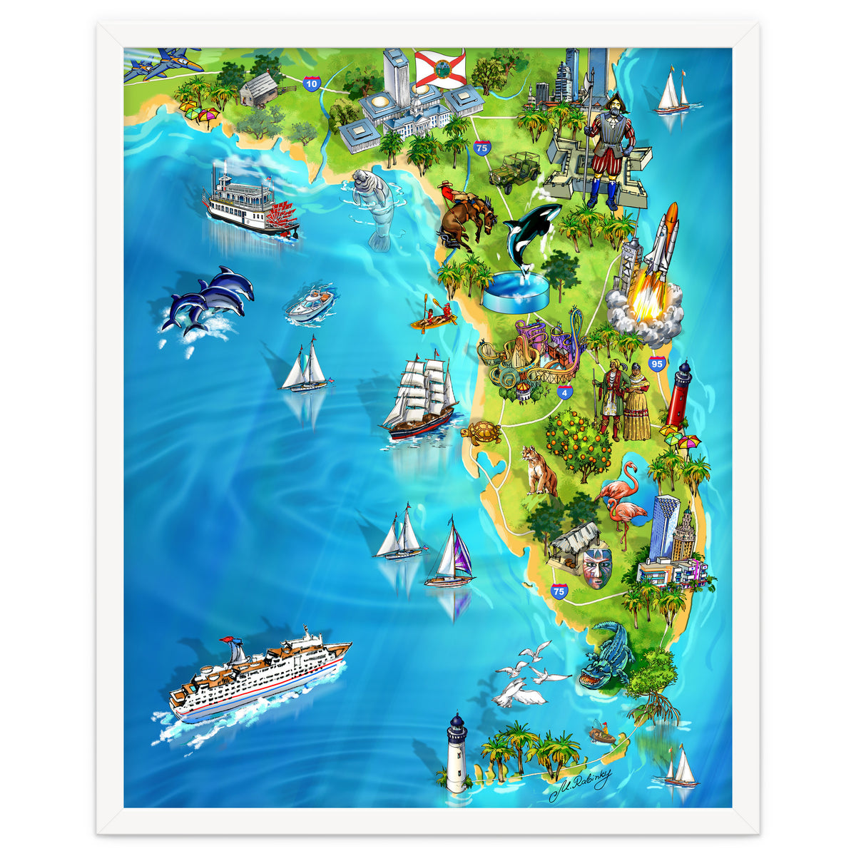 Florida Illustrated Map