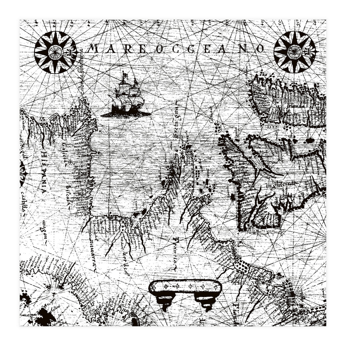 Antique Mercant Map  (Print Only)