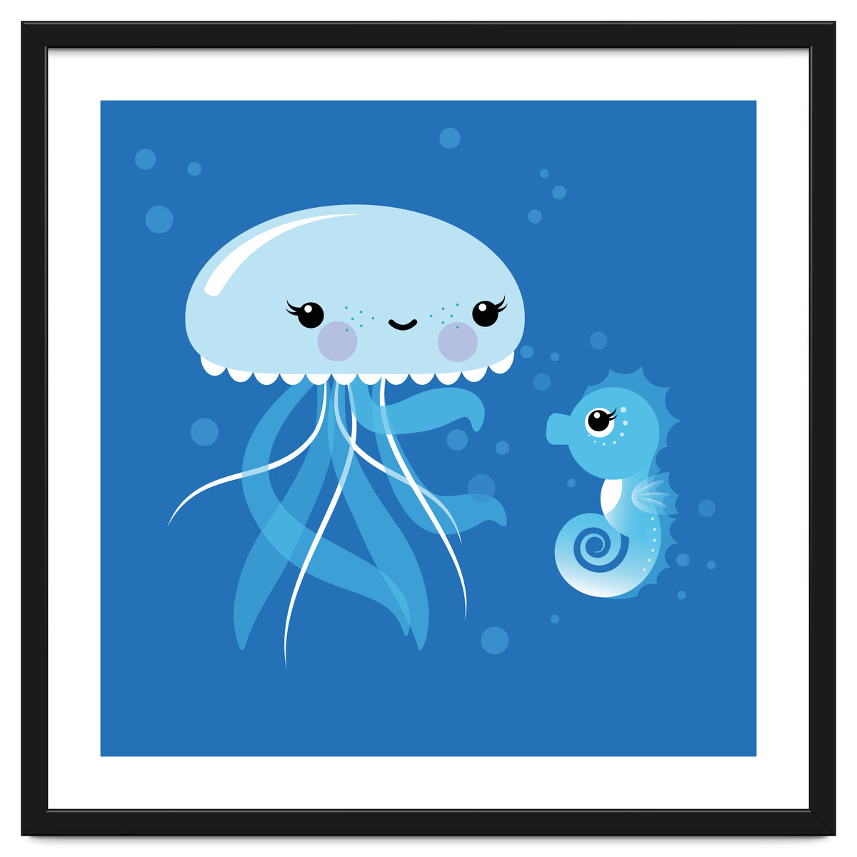 Best Friends Kawaii Jellyfish And Seahorse