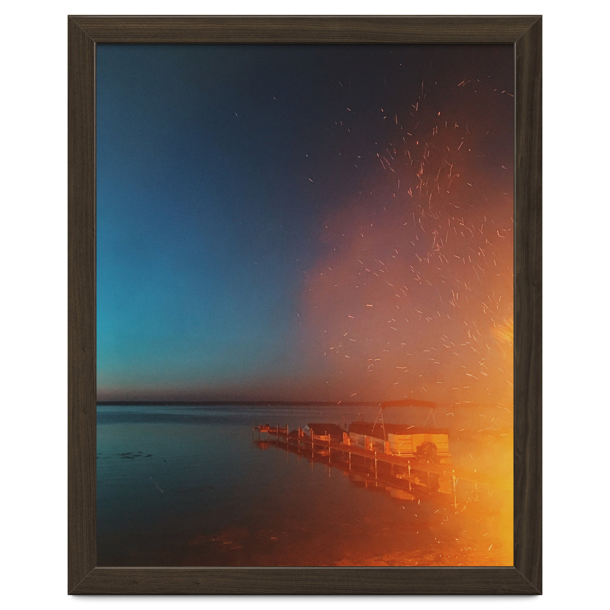 Firelight by the dock