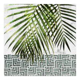Palm Leaves On White Marble And Tiles (Print Only) thumbnail