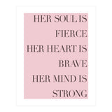 Fierce, Brave, Strong Female Empowerment Quote Pink (Print Only) thumbnail