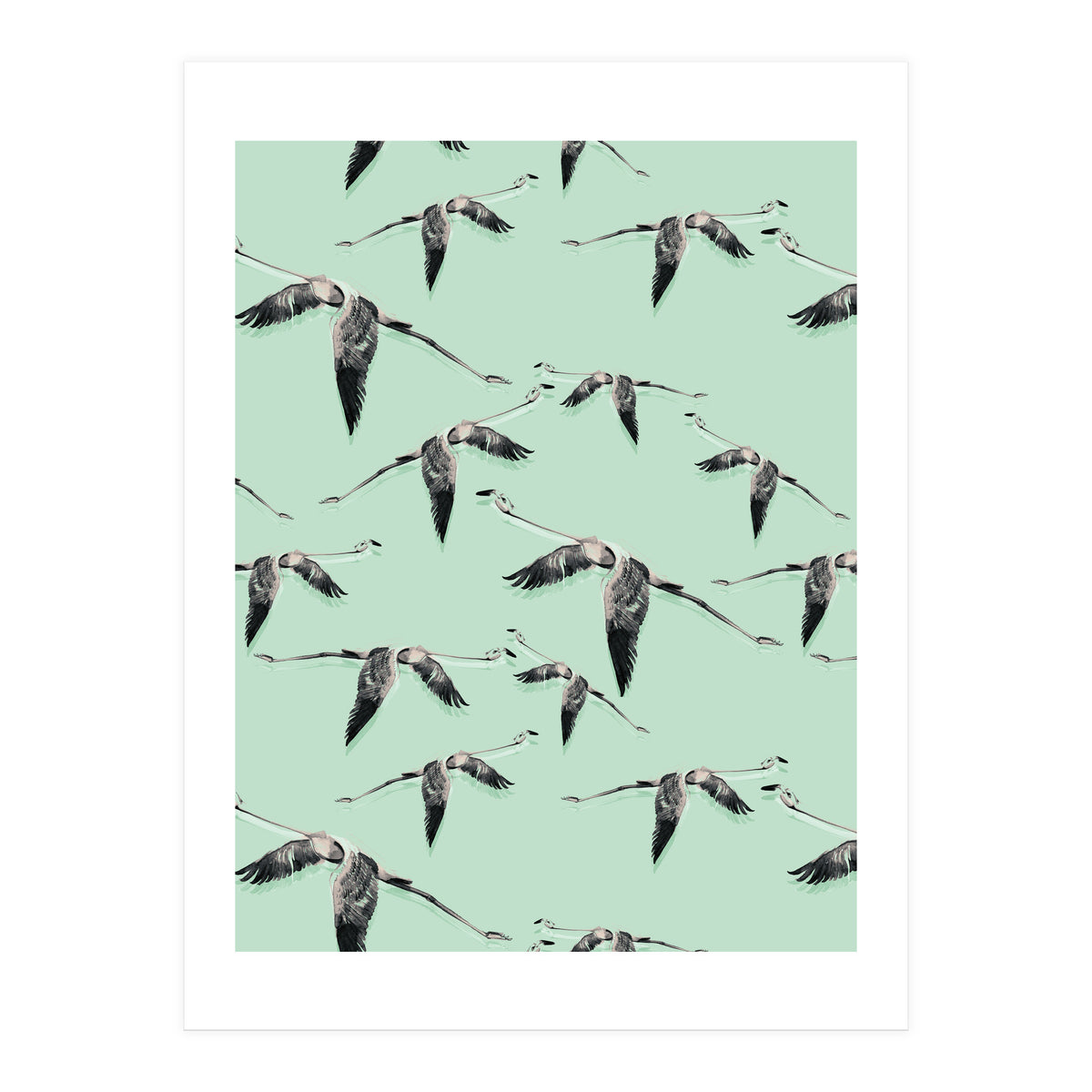 Flight of flamingos (Print Only)