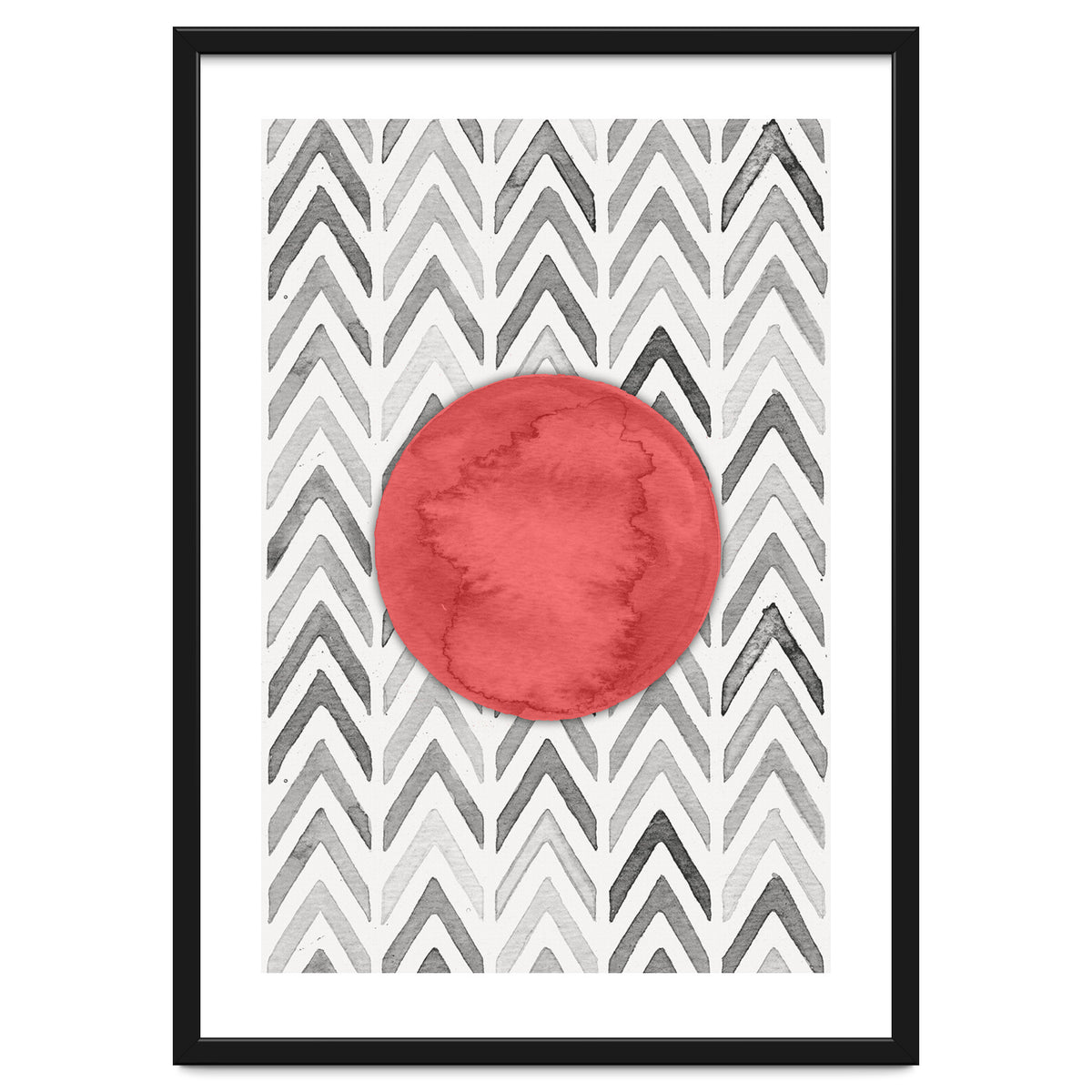 Red Bubble Chevron Pattern