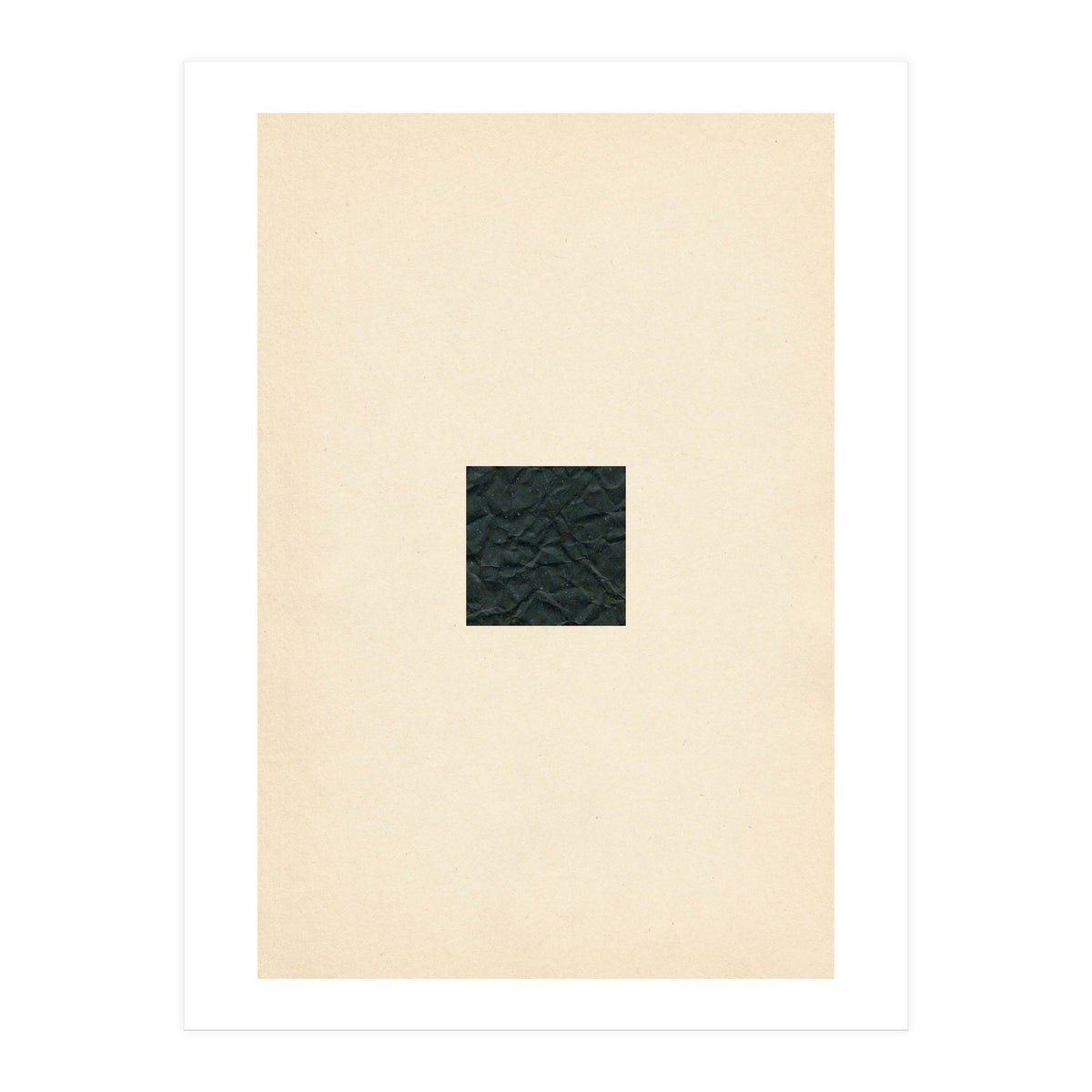 Minimal black square on beige (Print Only)