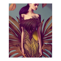 Lady dressed in Monstera Deliciosa Leaves (Print Only)