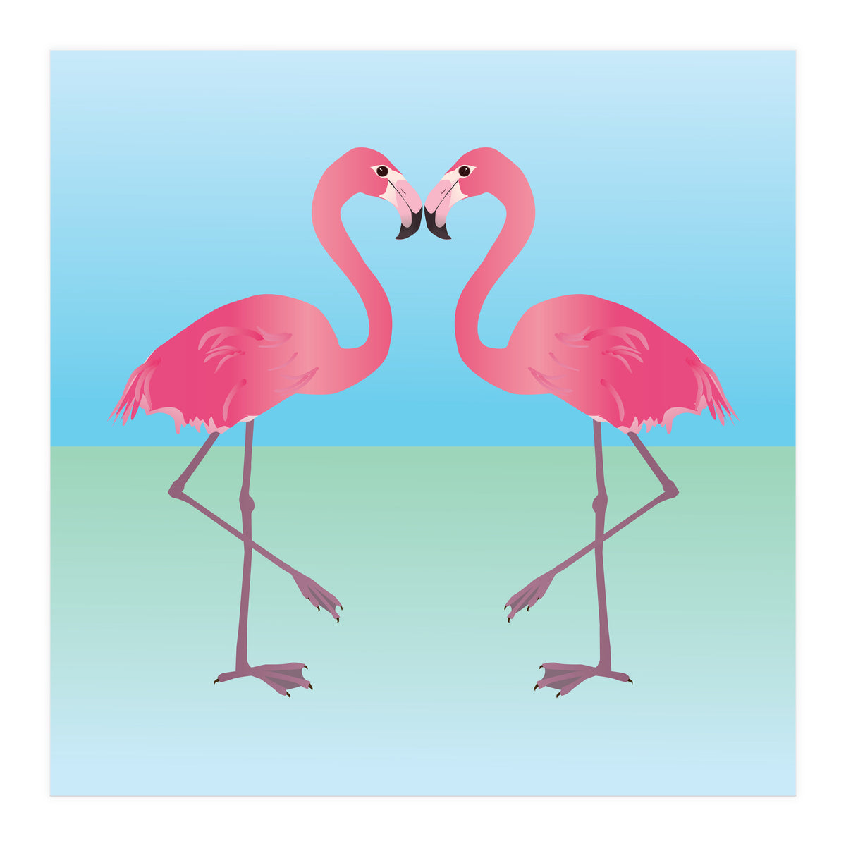 Two Pink flamingo's (Print Only)