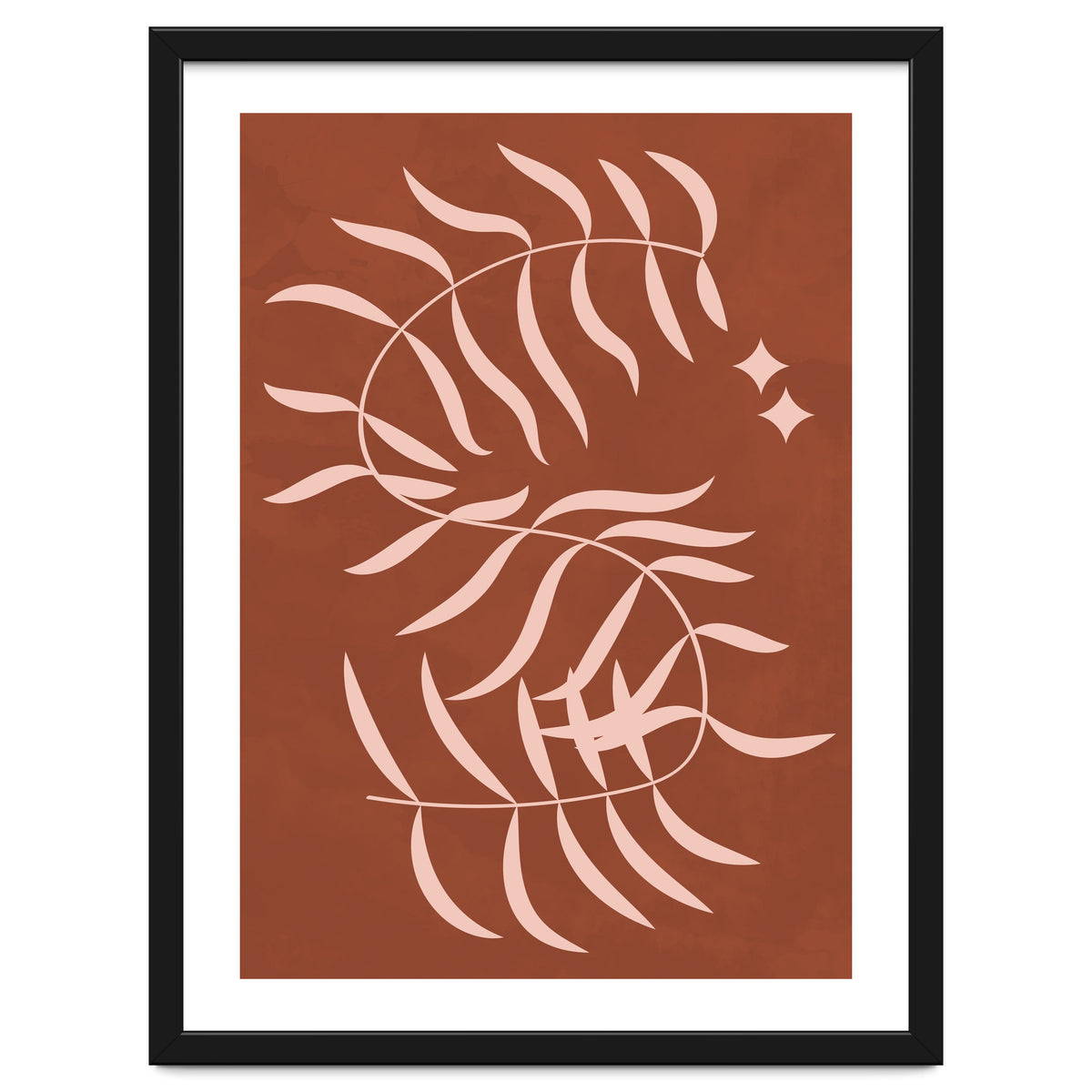 Botanical Palm Leaf Earthy Tones