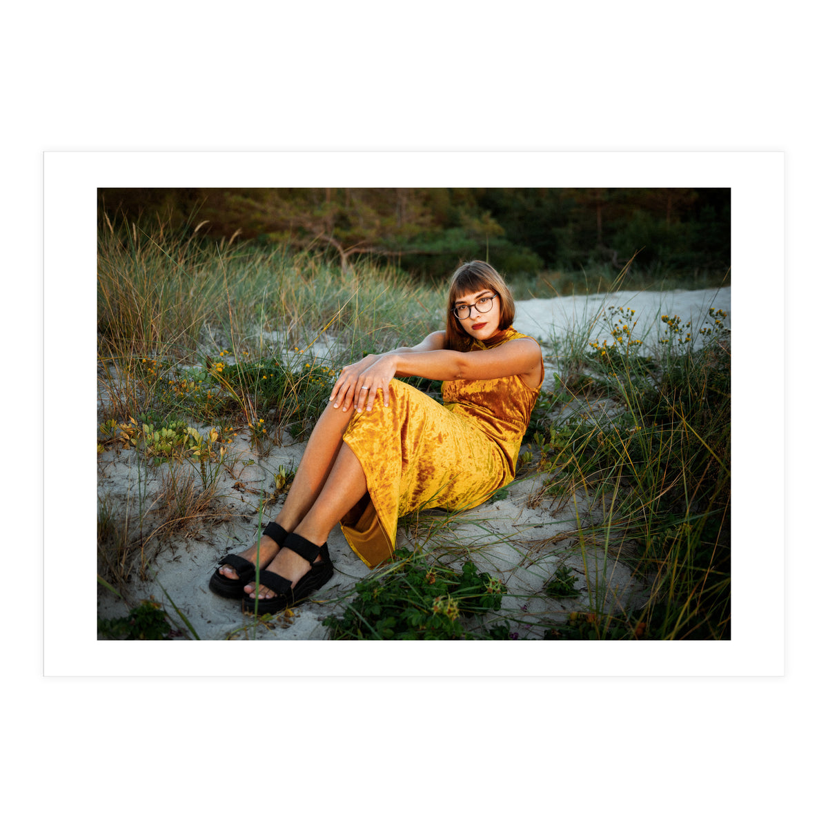 Golden Hour, Golden Dress (Print Only)