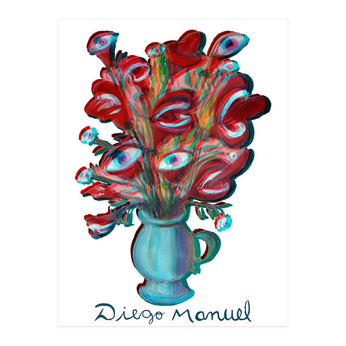 Flores Y Ojos 3d (Print Only)