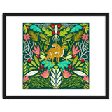 Cheetah Couple Illustration, Wild Cat Jungle Nature, Mandala Painting, Wildlife Tropical Tiger thumbnail