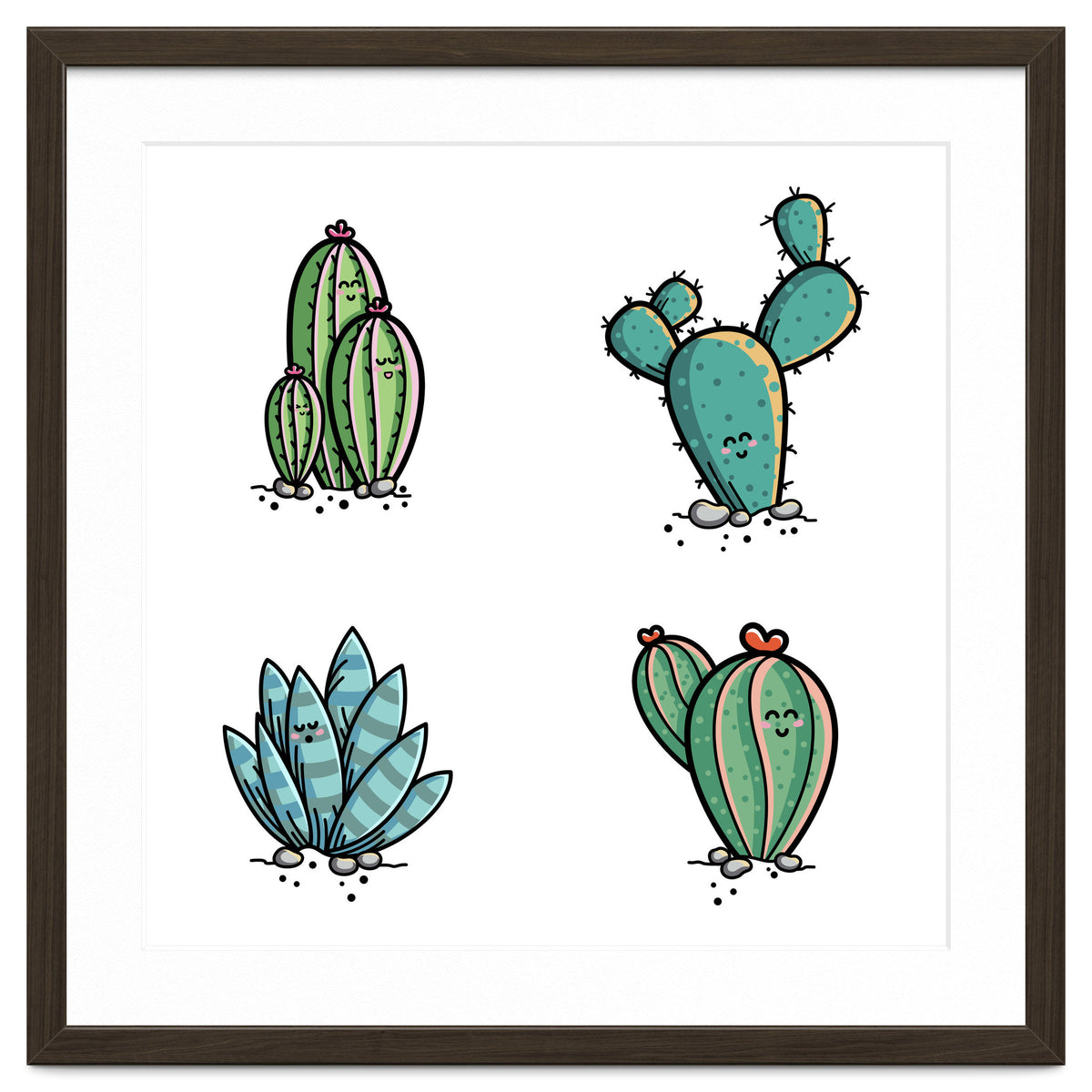 Kawaii Cute Cacti Desert Plants