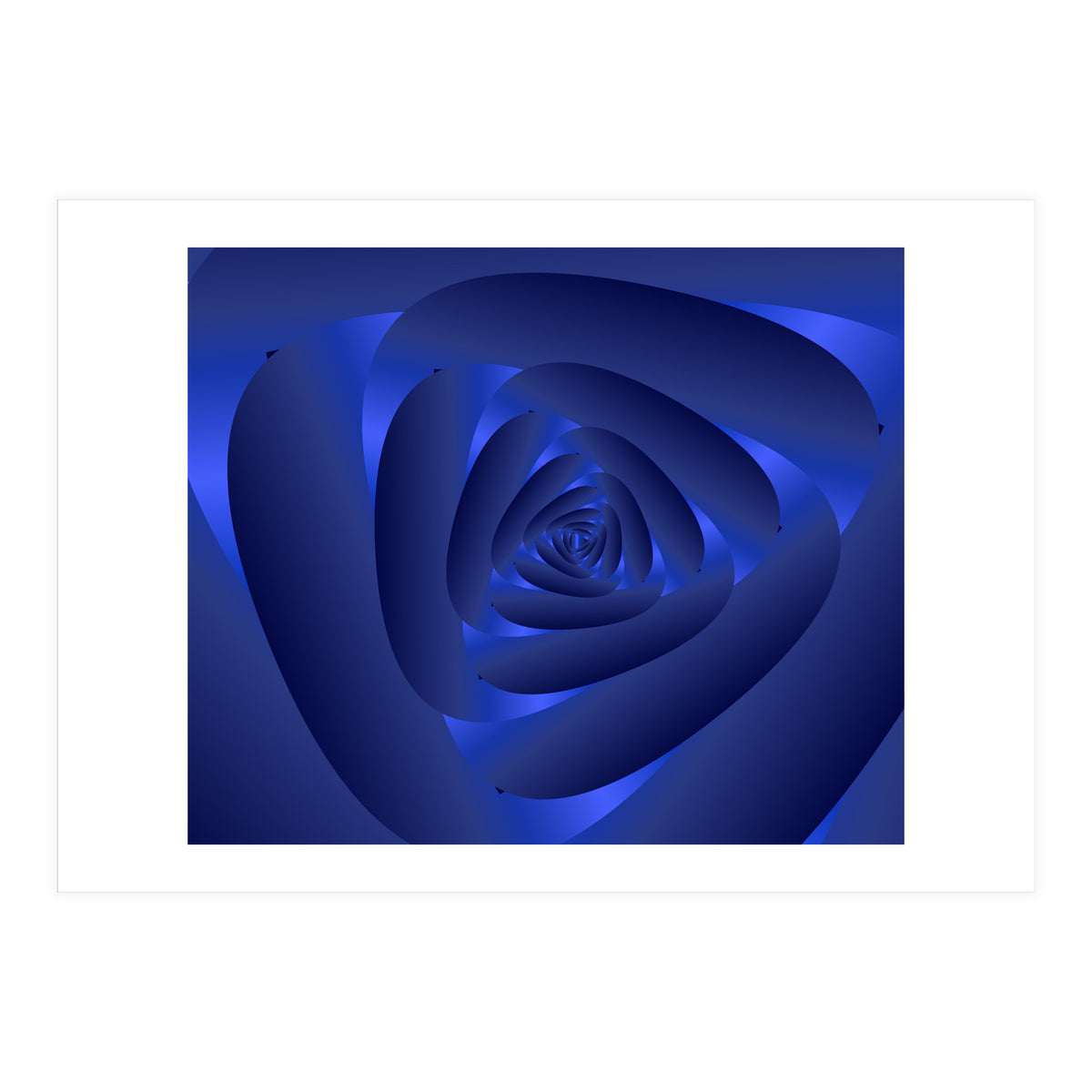 Blue Color Rose Spiral Pattern (Print Only)