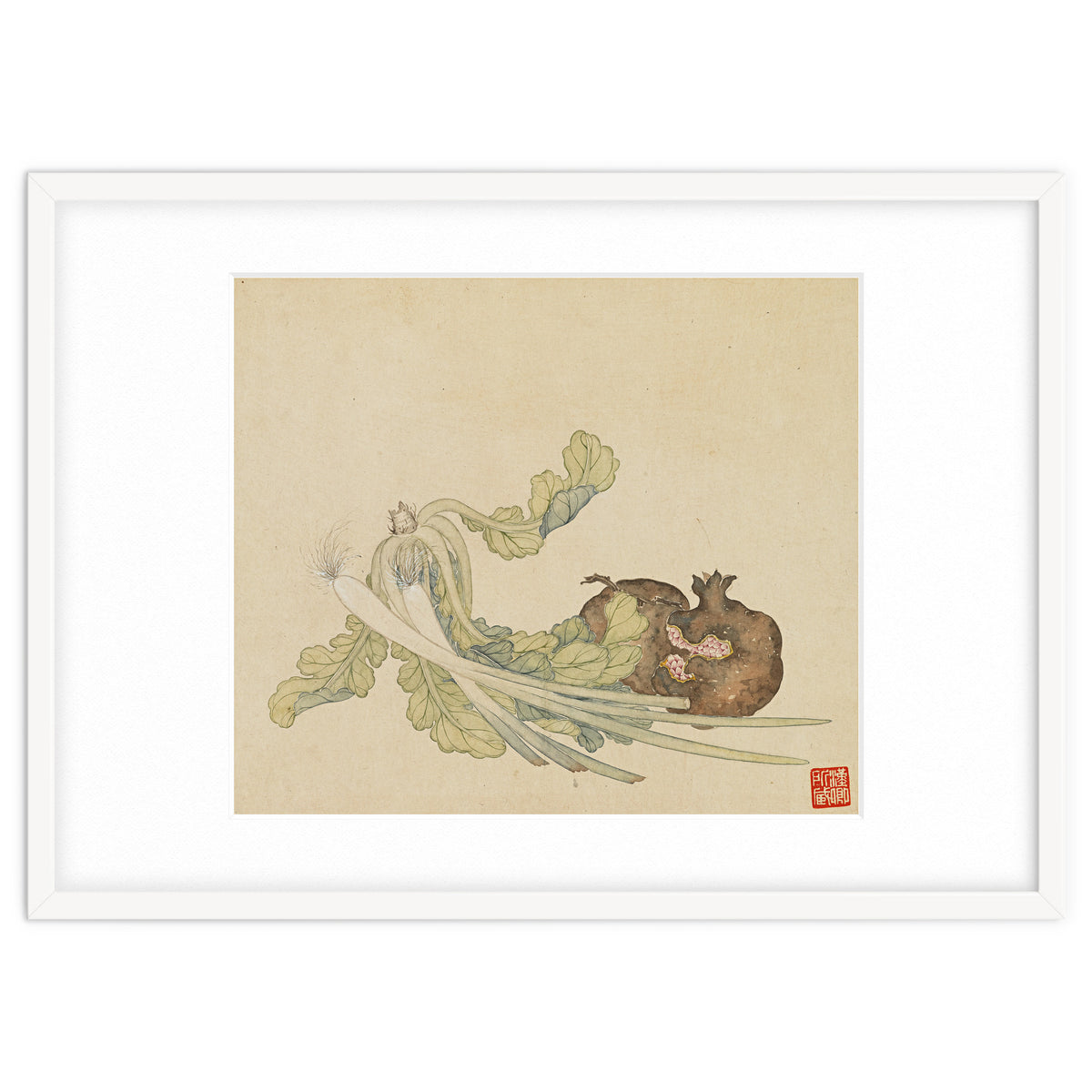 Wang Chengyu ~flowers, Vegetables, Pomegranates, Onions, Chinese Cabbage, Vegetables