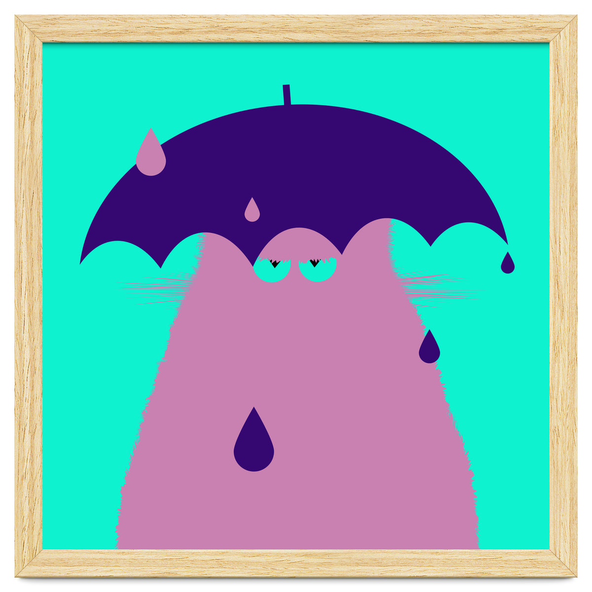 Lilac Cat With Umbrella