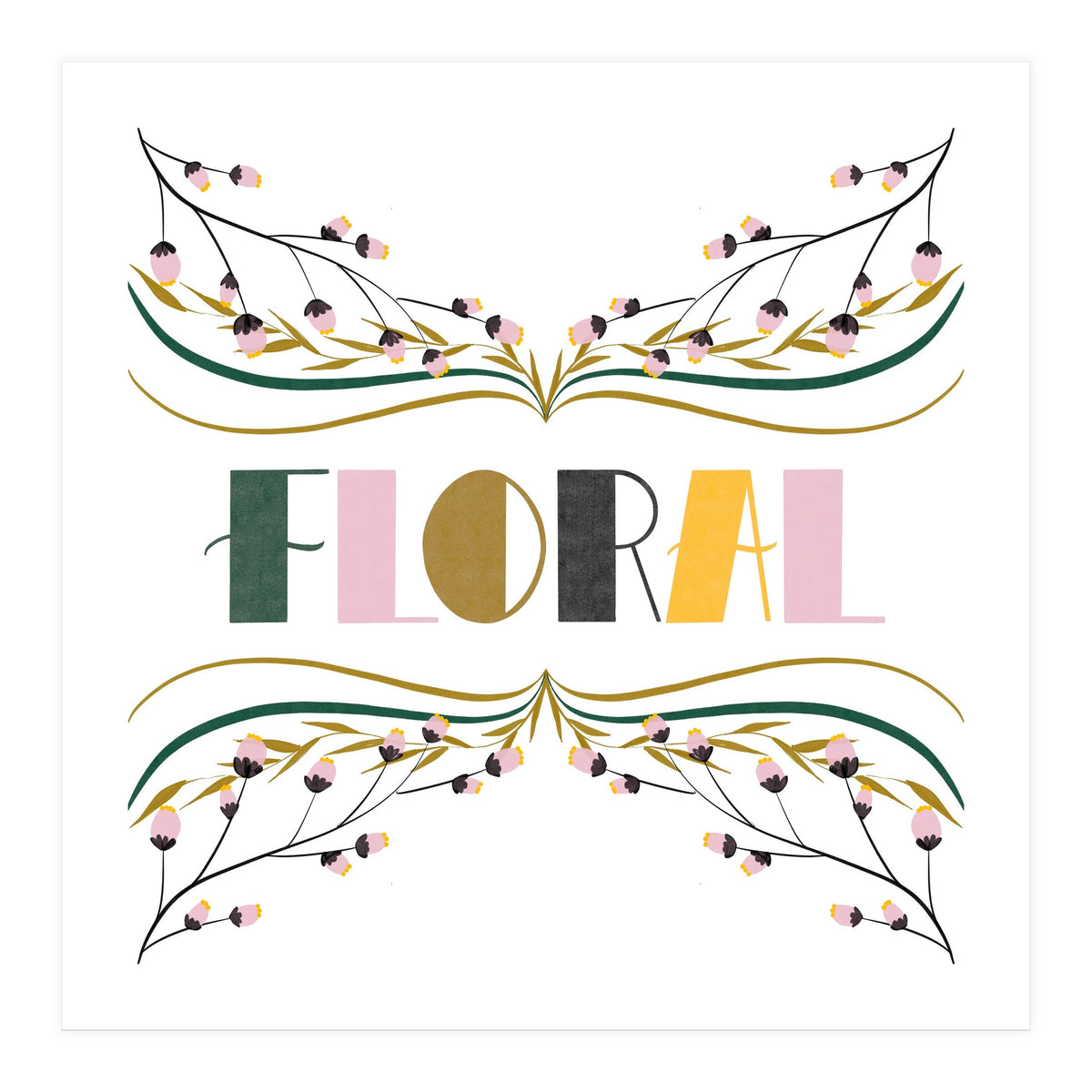 Art Deco Floral  (Print Only)