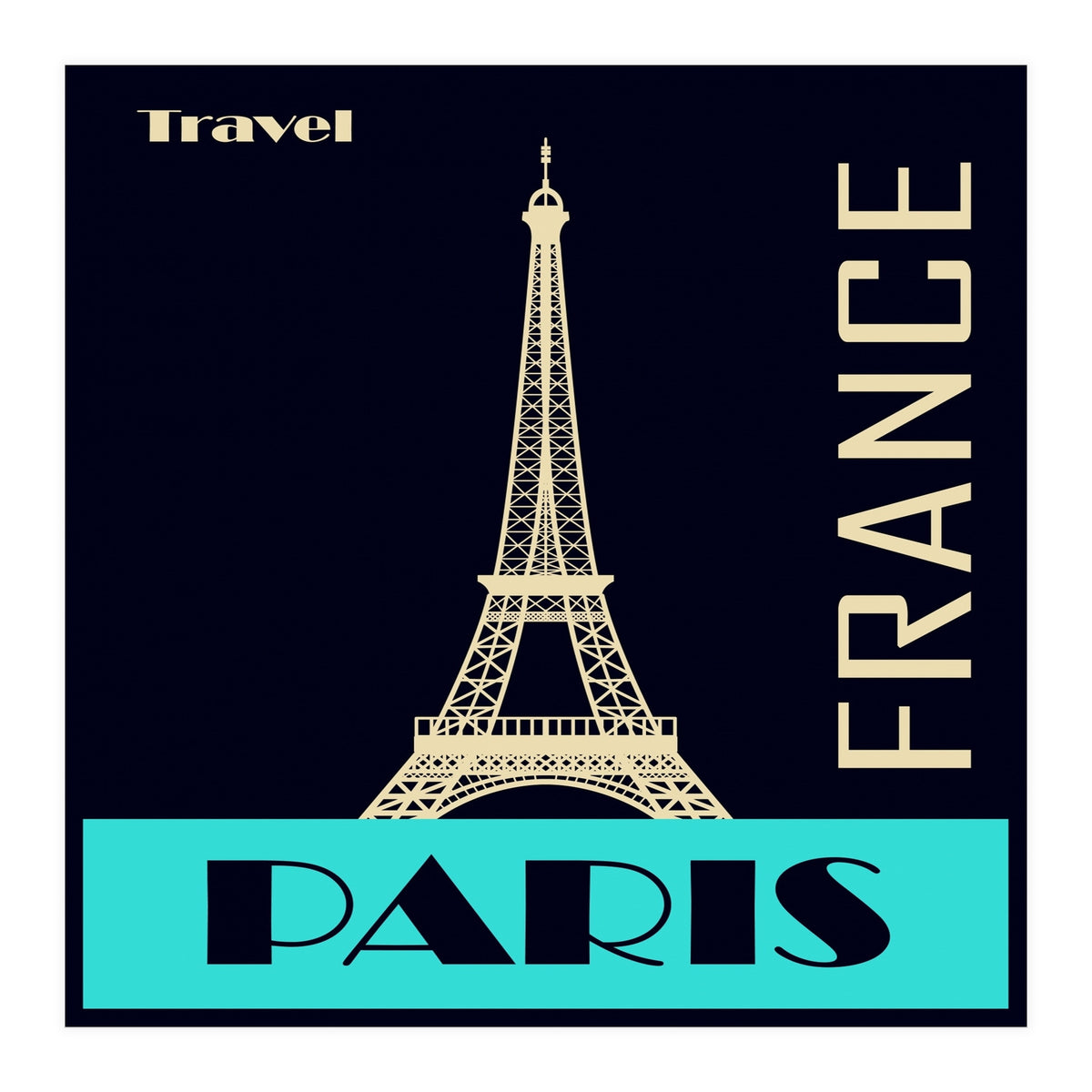 Travel Paris France Poster (Print Only)