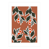 Red Cherry Leaf Boho Botanical II (Print Only) thumbnail
