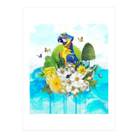 Floral Parrot  (Print Only)