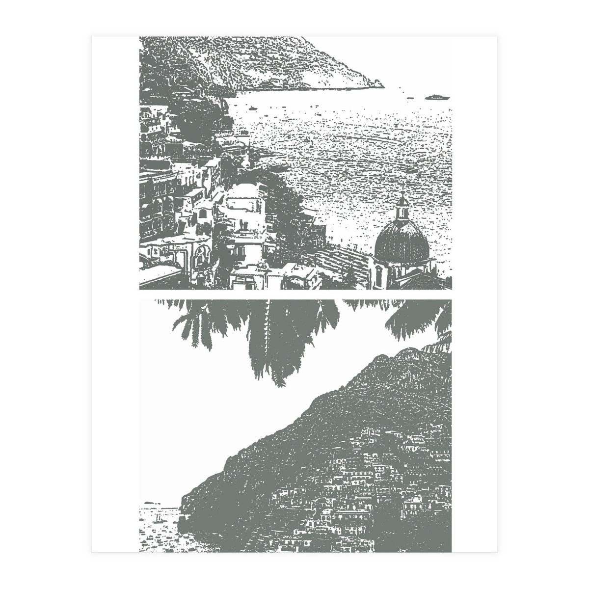 Printed Positano in Grey  (Print Only)