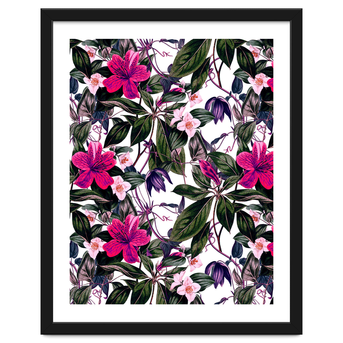 Pattern antique botanical flowers