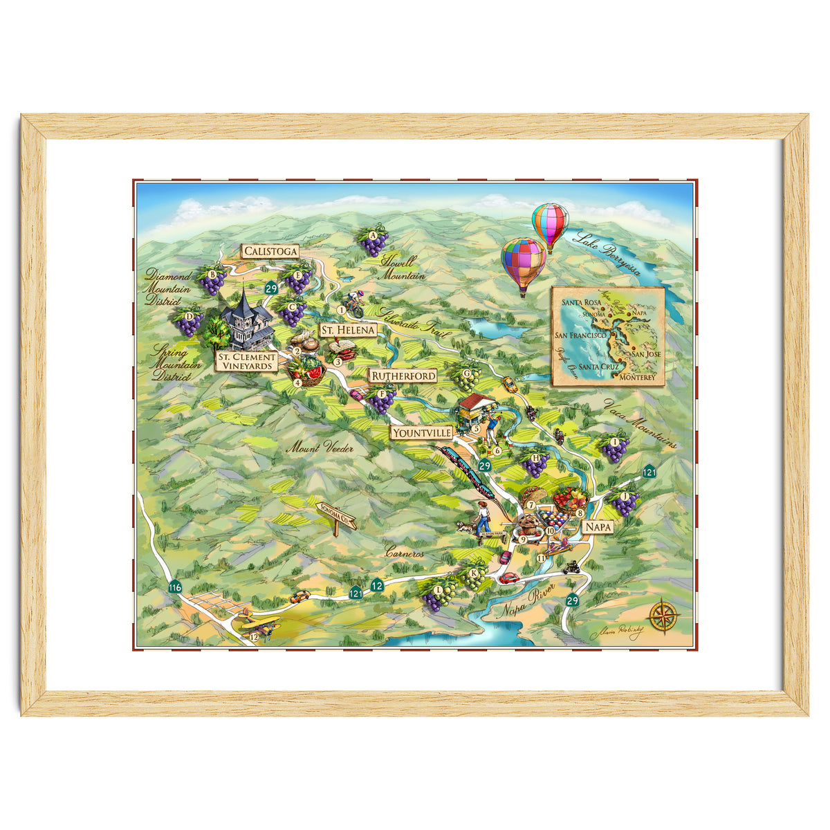 Napa Valley Illustrated Map