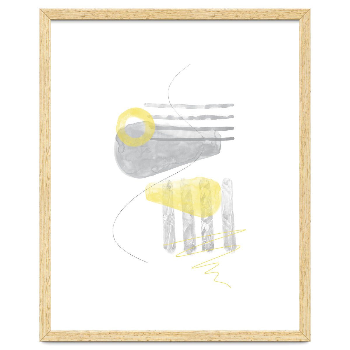 Watercolor Shapes No. 3 | Illuminating Yellow & Ultimate Grey