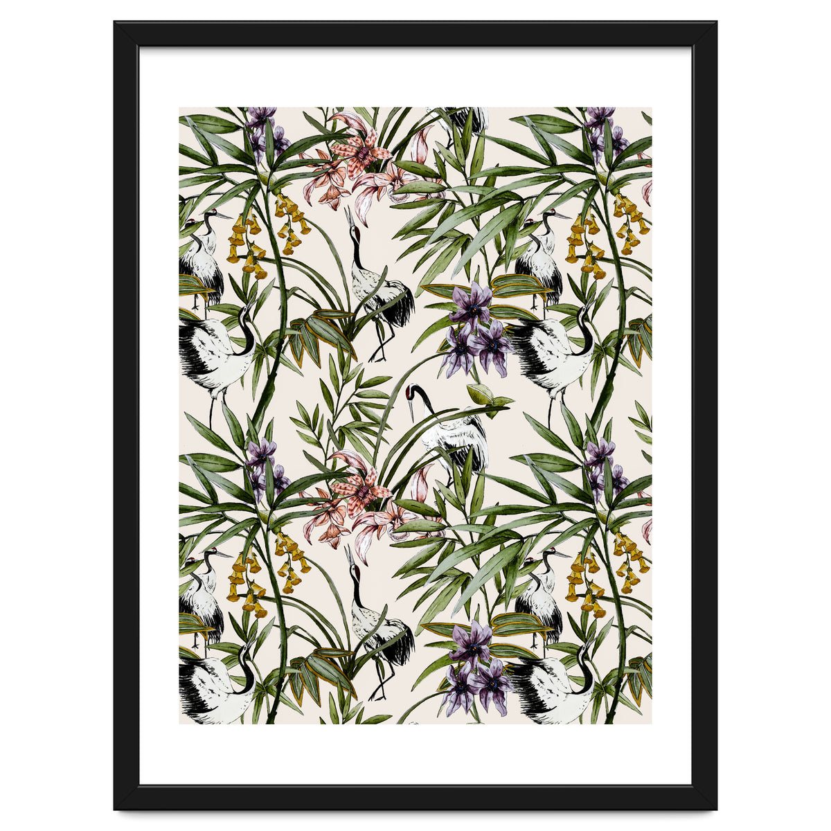 Asian crane pattern - 02