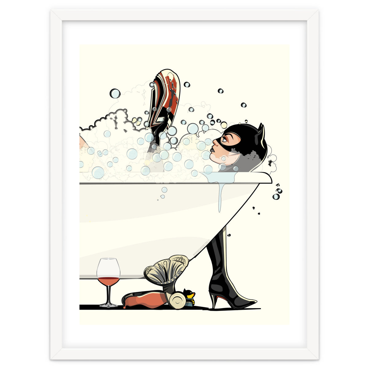 Catwoman in the Bath, funny Bathroom Humour